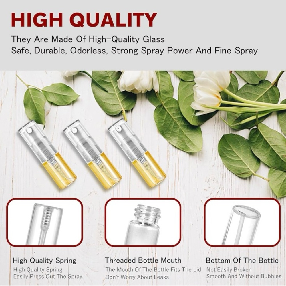BRAND NEW 2mL Glass Mini Spray Bottles 25 pcs